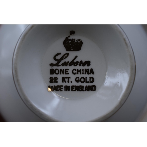 299 - Lubern Fine Bone China 22 kt Gold 20 Piece Tea Set