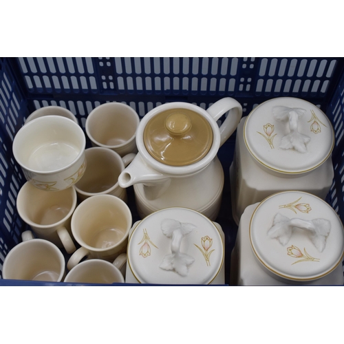 498 - Bilstons Twelve Piece Ceramic Coffee Set, Coffee Pot, Cups, Sugar Bowl And Three Matching Storage Ja... 