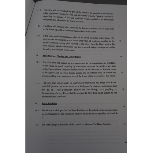 515 - Unique Lot of a Concert Event Agreement/Contract Between 'Ogden Entertainment Services' and ' S.J.M ... 