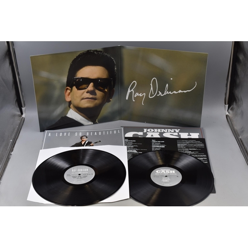 517 - Two Vinyl LP's to Include Johnny Cash & Roy Orbison, Both Accompanied by 'The Royal Philharmonic... 