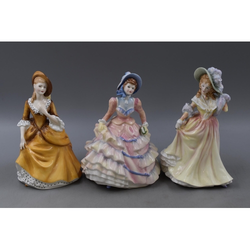 320 - Three Royal Doulton Figurines including Sandra (HN2275), Katie (HN3360) and Hannah (3369)