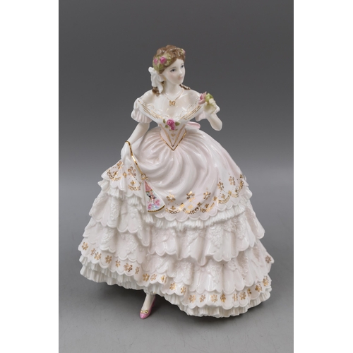 326 - A Royal Worcester Ceramic Female Figure 'The Fairest Rose', Approx 8.5