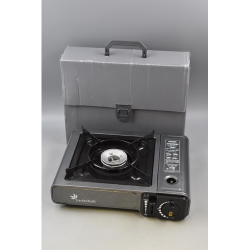 818 - Brand New Gardencraft Gas Camping Stove in storage case