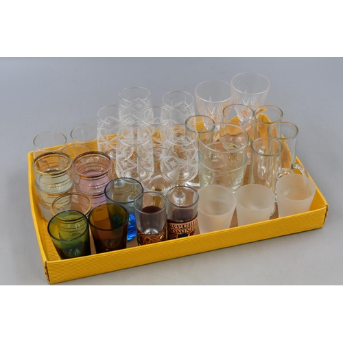 828 - Mixed Selection of Small Glasses, includes Mini Pint Pots, Shot Glasses and more