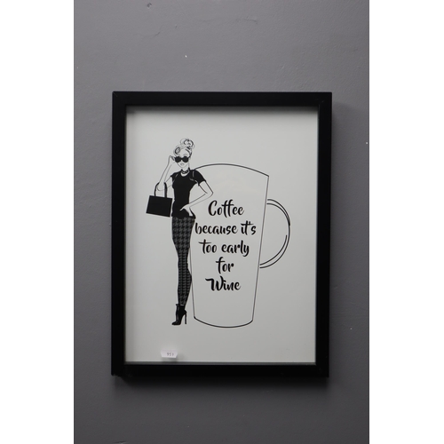 848 - Three Framed and Glazed Retro Style Coffee Posters, All Approx 17.5