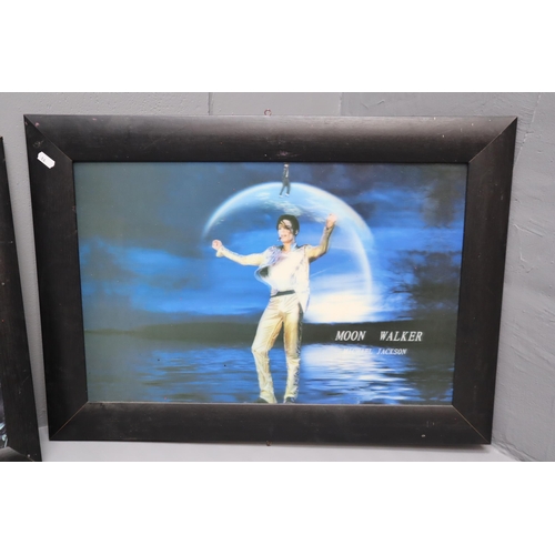 851 - Mixed Lot of Framed and Glazed Michael jackson Pictures to include 3D Largest approx 27