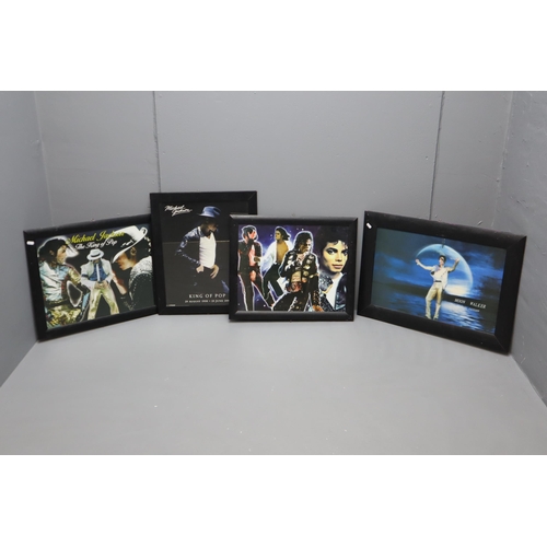 851 - Mixed Lot of Framed and Glazed Michael jackson Pictures to include 3D Largest approx 27