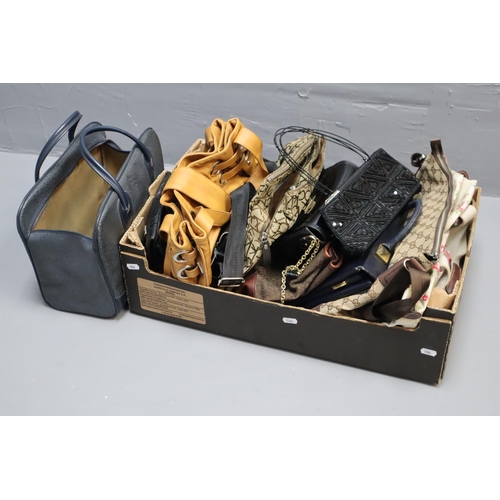 856 - Selection of Vintage Bags and Handbags together with a Pair of Leather Gloves