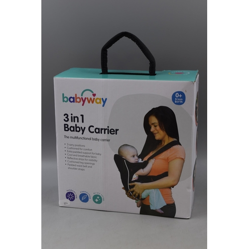 806 - Babyway 3 in 1 Bay Carrier 0+ From Birth, new and boxed