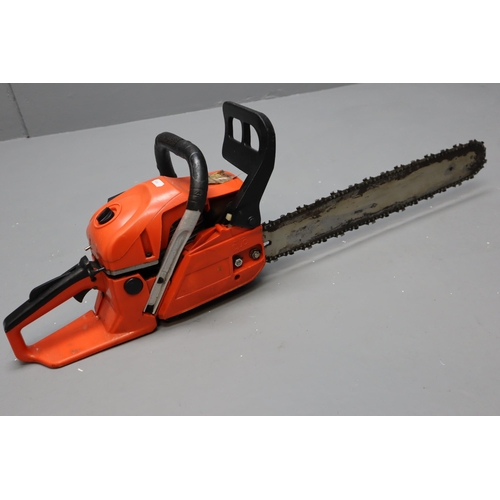 738 - Cannon tools Chainsaw 20 Inch Bar And Chain C-tools Mt9999, has good compression when tested