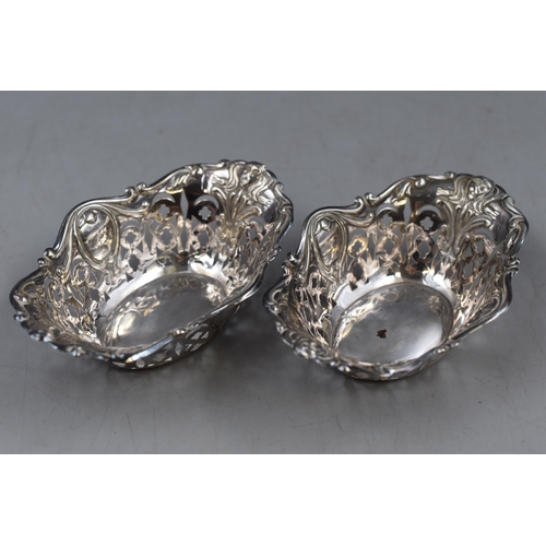 25 - A Pair of Hallmarked Birmingham Silver Bon Bon Dishes, Circa 1909