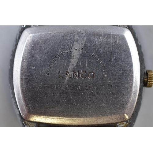 79 - Lanco Mechanical Jump Hour Watch with Leather Strap (Working)