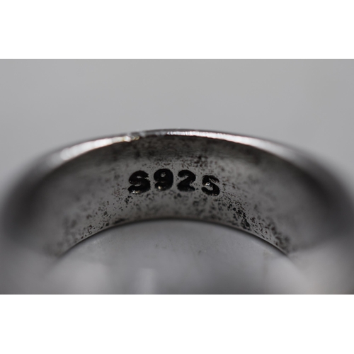 94 - Three Sterling Silver Rings. Includes Chunky Thumb Ring, Pirate Ring, And Other. With Presentation B... 