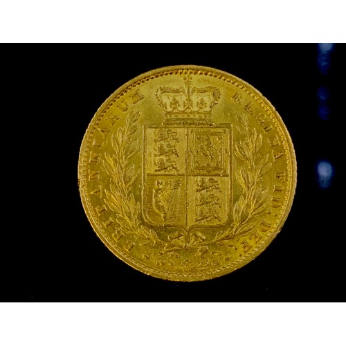 44A - Victoria 22ct Gold 1859 Ansell Full Sovereign (Very Rare / Low Mintage) Fine Grade