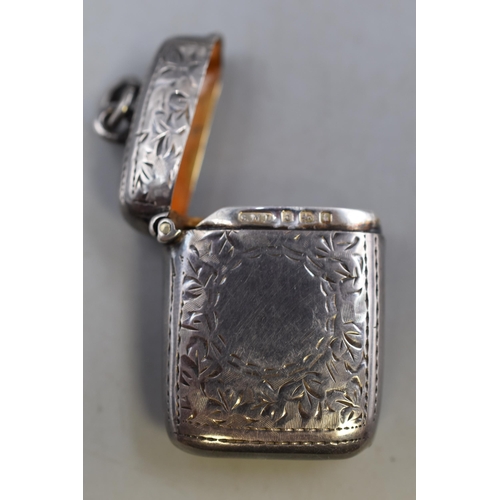 9 - Hallmarked Birmingham Silver Vesta Case