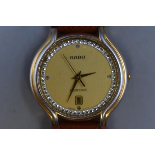 62 - Rado Florence Quartz Watch with Leather Strap (Working)