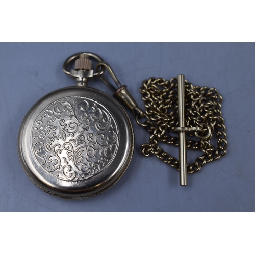 67 - Sekonda Quartz Pocket Watch with Chain (Working)