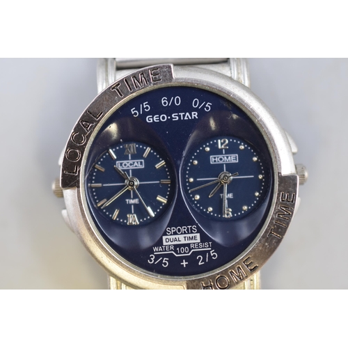 69 - Geo-Star Dual Time Quartz Watch (Working)