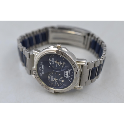 69 - Geo-Star Dual Time Quartz Watch (Working)