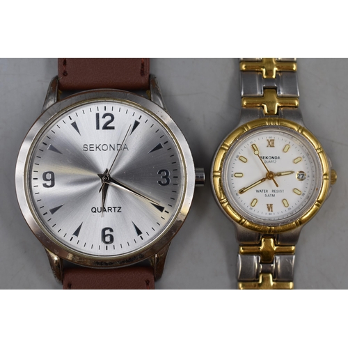 71 - Two Sekonda Quartz Watches (Both Working)