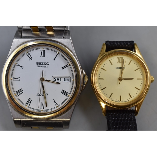 72 - Two Seiko Quartz Watches (Both Working)