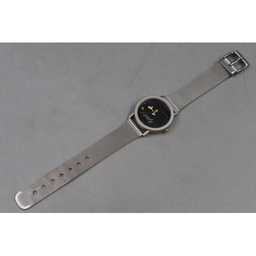 74 - Disney Time Works ' Goofy ' Wrist Watch, Stainless Steel Strap, Goofy's Ears Are The 'Hands' To Show... 