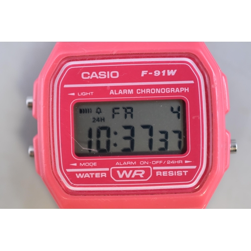 77 - Casio Classic Pink Digital Watch (working at time of listing)