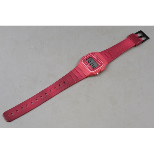 77 - Casio Classic Pink Digital Watch (working at time of listing)