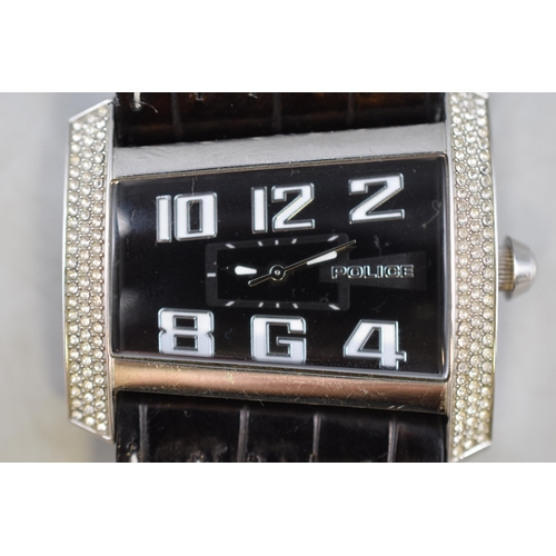 85 - Police Quartz Watch on Leather Strap (Working)