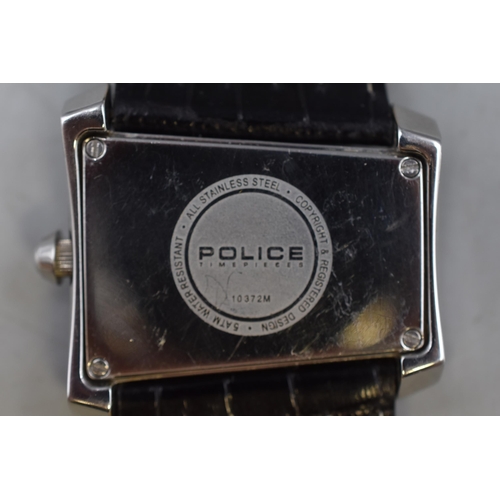 85 - Police Quartz Watch on Leather Strap (Working)