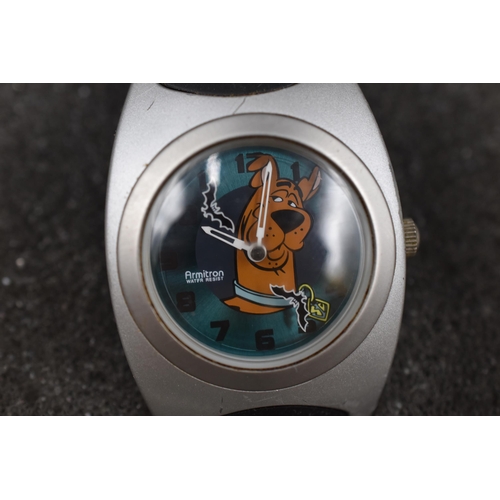 97 - Armitron Scooby Doo Quartz Watch with Tin and a Disney Timeworks Seven Dwarfs Watch with Original Le... 