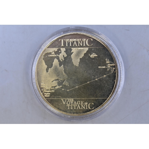 192 - Gold Plated Titanic Commemorative Collectors Coin