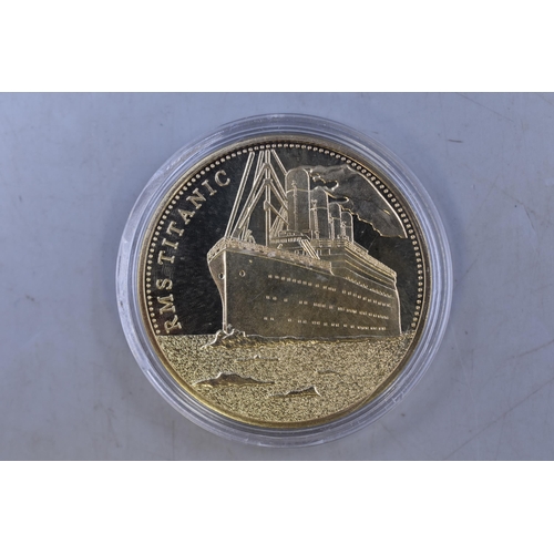 192 - Gold Plated Titanic Commemorative Collectors Coin