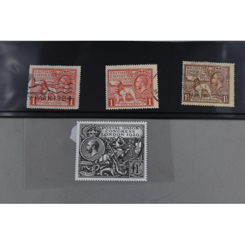 210 - Selection of 1924 / 1925 British Empire Exhibition Stamps and a George V Postal Union Congress Londo... 