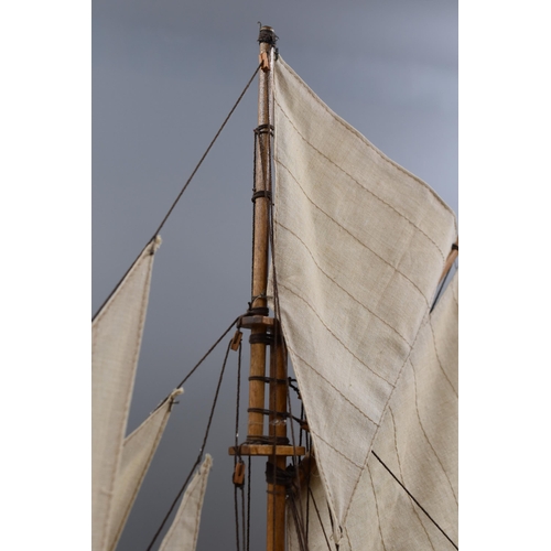 221 - An Early 20th Century Models of Sailing Boat on Stand (60cm)