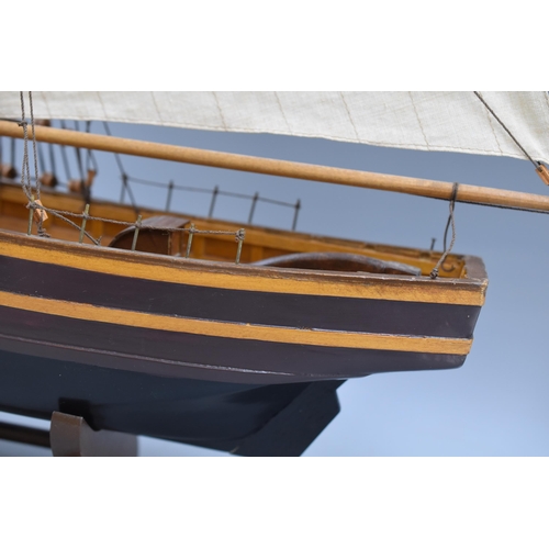 221 - An Early 20th Century Models of Sailing Boat on Stand (60cm)