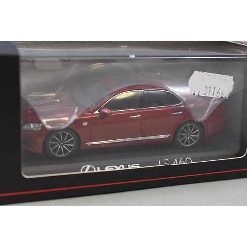 247 - Boxed, Collectors Kyosho ModelLexus LS 460 in Red, Scale 1:43