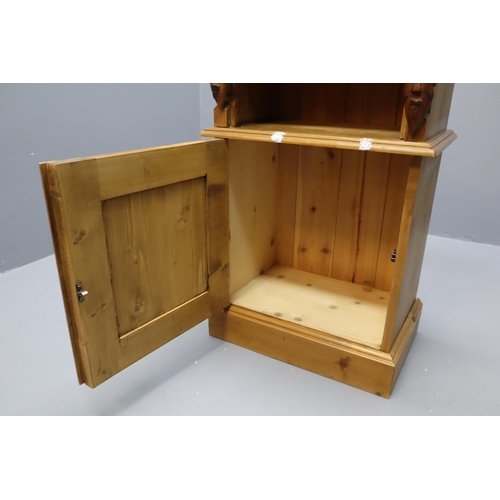 580 - Solid Pine Occasional Side Table with Bottom Cupboard Storage a Nice Solid Rustic looking Example of... 
