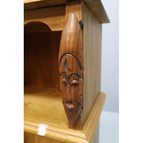 580 - Solid Pine Occasional Side Table with Bottom Cupboard Storage a Nice Solid Rustic looking Example of... 