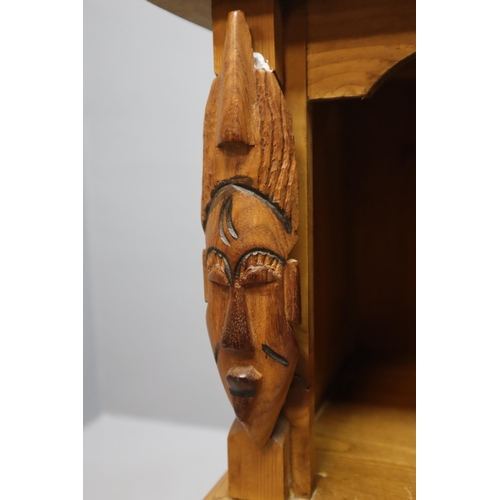 580 - Solid Pine Occasional Side Table with Bottom Cupboard Storage a Nice Solid Rustic looking Example of... 