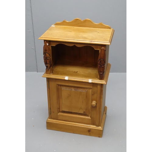580 - Solid Pine Occasional Side Table with Bottom Cupboard Storage a Nice Solid Rustic looking Example of... 