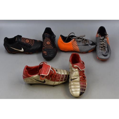 743 - Three Pairs of Nike Football Boot (Size 1 & Size 13)