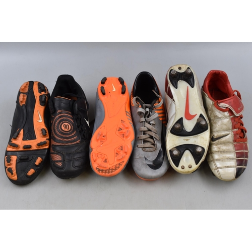 743 - Three Pairs of Nike Football Boot (Size 1 & Size 13)