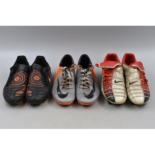 743 - Three Pairs of Nike Football Boot (Size 1 & Size 13)