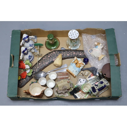 749 - A Box of Assorted Household Ornaments. Includes Pendelfin, Beatrix Potter Figure (AF), Arthur Wood J... 