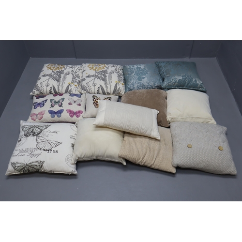 783 - LARGE Mixed Lot of Nice Quality Pillows in Various Designer Style Covers (Tub Not Included)