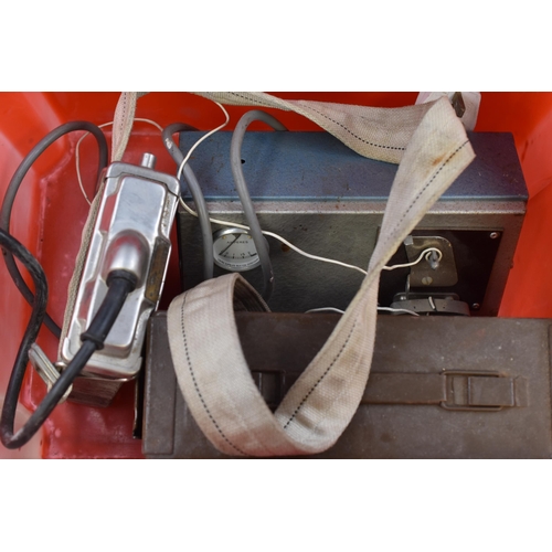 785 - Mixed Selection of Vintage Caving Equipment, includes Battery Charger (untested), Hardhats and Metal... 