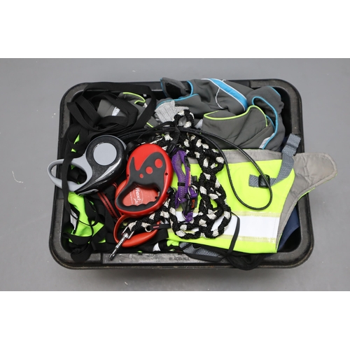 800 - Selection of Dog Items including Leads, Coats, Trays and a 30mtr Training Lead