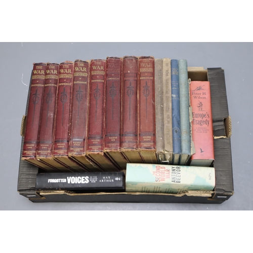 806 - A Box of Books relating to the First and Second World Wars including Volumes of The War Illustrated ... 