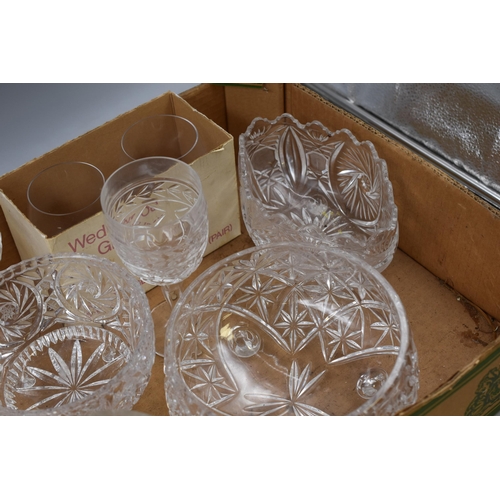 807 - A Selection of Cut Crystal Ware. Includes Wedgwood Brandy Glasses, Wine Glasses, Vase and More